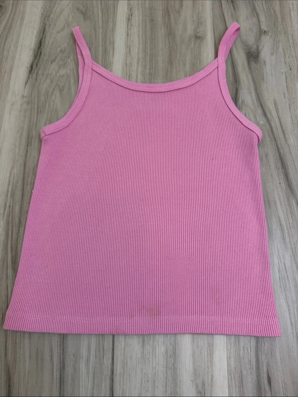 John GaltWomen’s Pink Ribbed Tank Top - Classic Spaghetti Strap size XXS